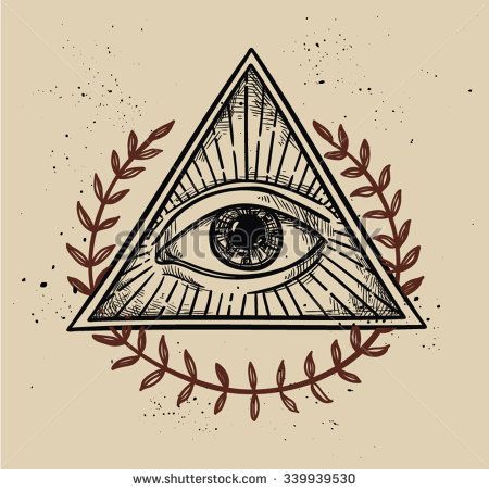 450x452 Hand Drawn Vector Illustration - All Seeing Eye Sketch