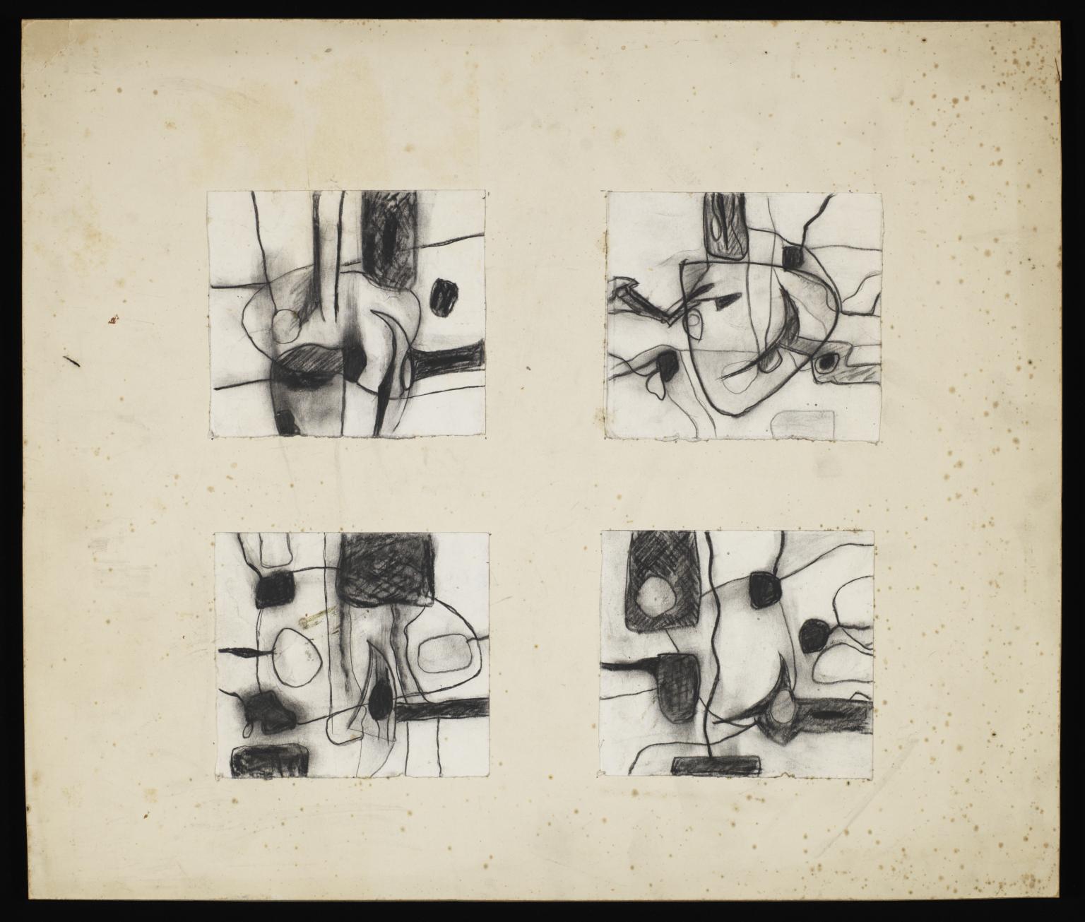 1536x1305 Four Abstract Sketches All Mounted On The Same Piece Of Card - All Sketches