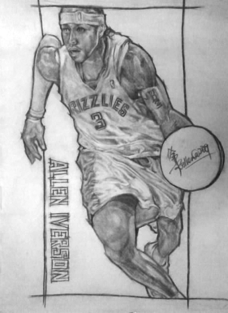 467x640 Allen Iverson By Kowerallen - Allen Iverson Sketch