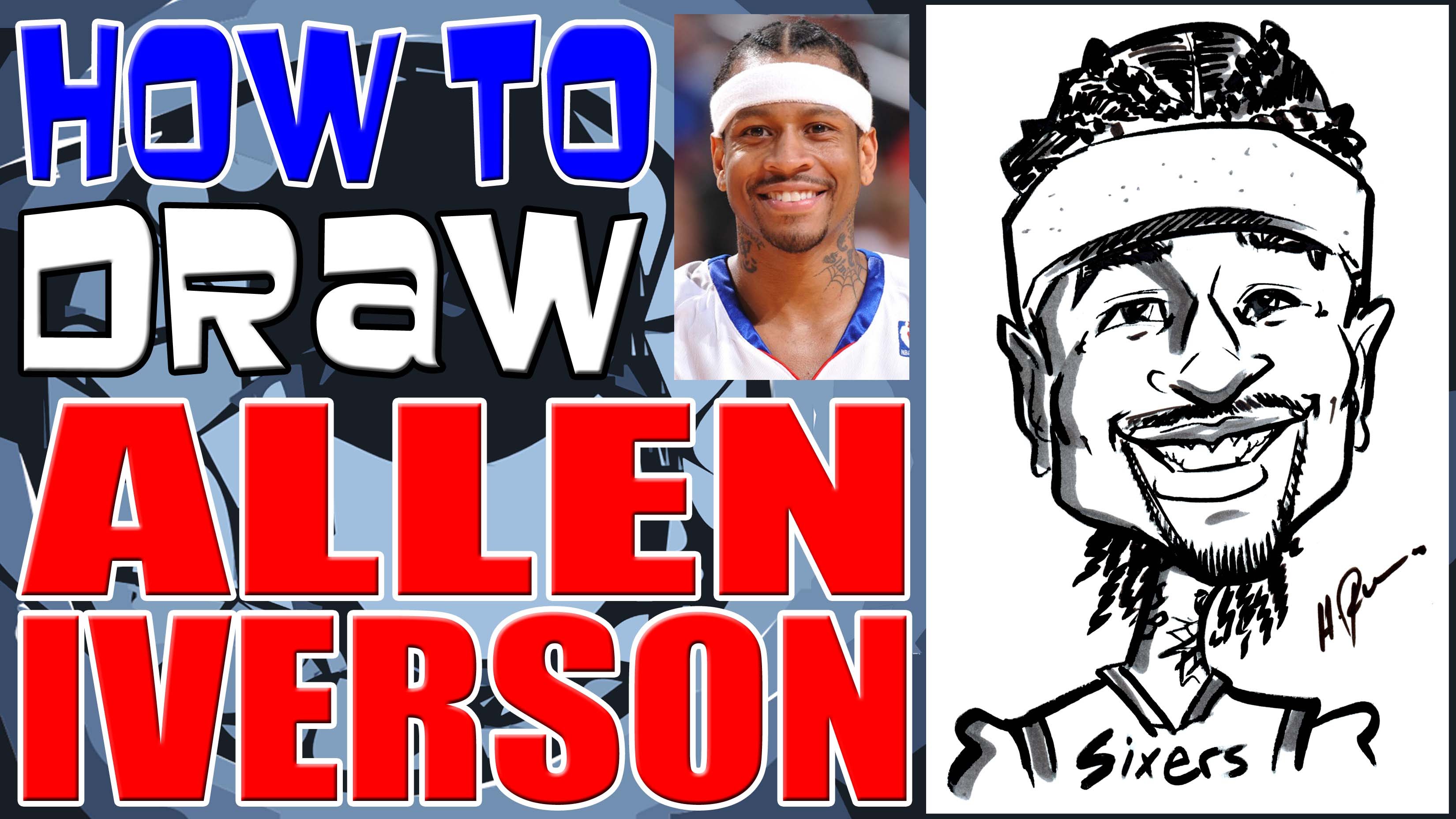 3300x1856 How To Draw A Quick Caricature Allen Iverson - Allen Iverson Sketch
