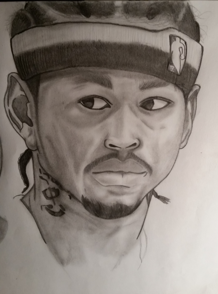 743x1000 Portrait Of Allen Iverson By Daddy344 On Stars Portraits - Allen Iverson Sketch