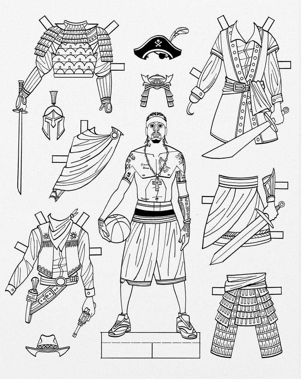 1000x1255 Jacob Weinstein Original Allen Iverson Art - Allen Iverson Sketch