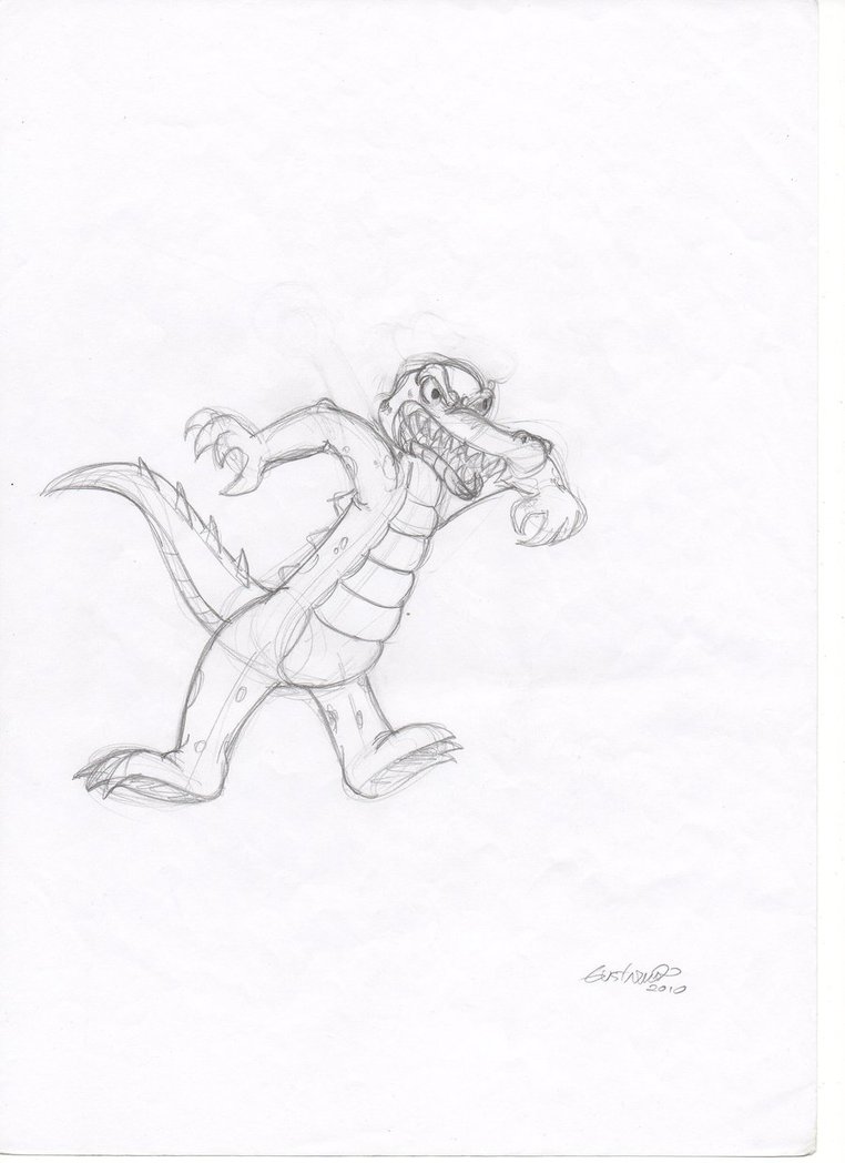 762x1048 Alligator Sketch By Gustavo Art Brazil - Alligator Sketch