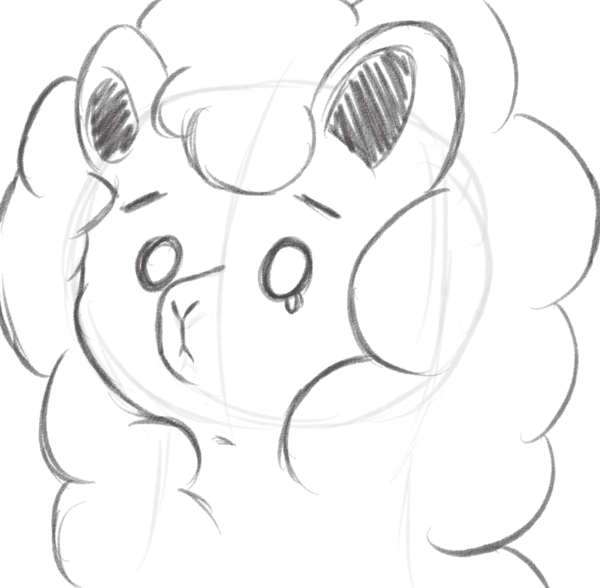 600x588 Sad Alpaca Sketch By Smol Hooman - Alpaca Sketch