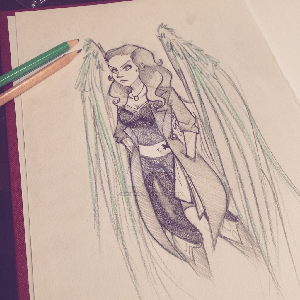 1024x1024 Sketch Angelic Madgie By Inked Alpha - Alpha Sketch