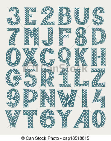371x470 Hand Draw Sketch Doodle Alphabet Design. - Alphabet Sketch