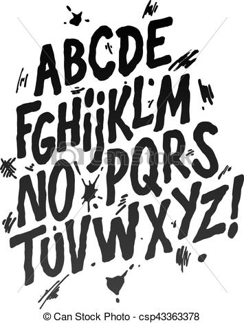 355x470 Hand Lettering Sketch Font. Vector Alphabet. Hand Lettering Font - Alphabet Sketch