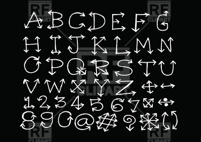 400x283 Sketch Arrows Alphabet Vector Image Vector Artwork Of Fonts - Alphabet Sketch