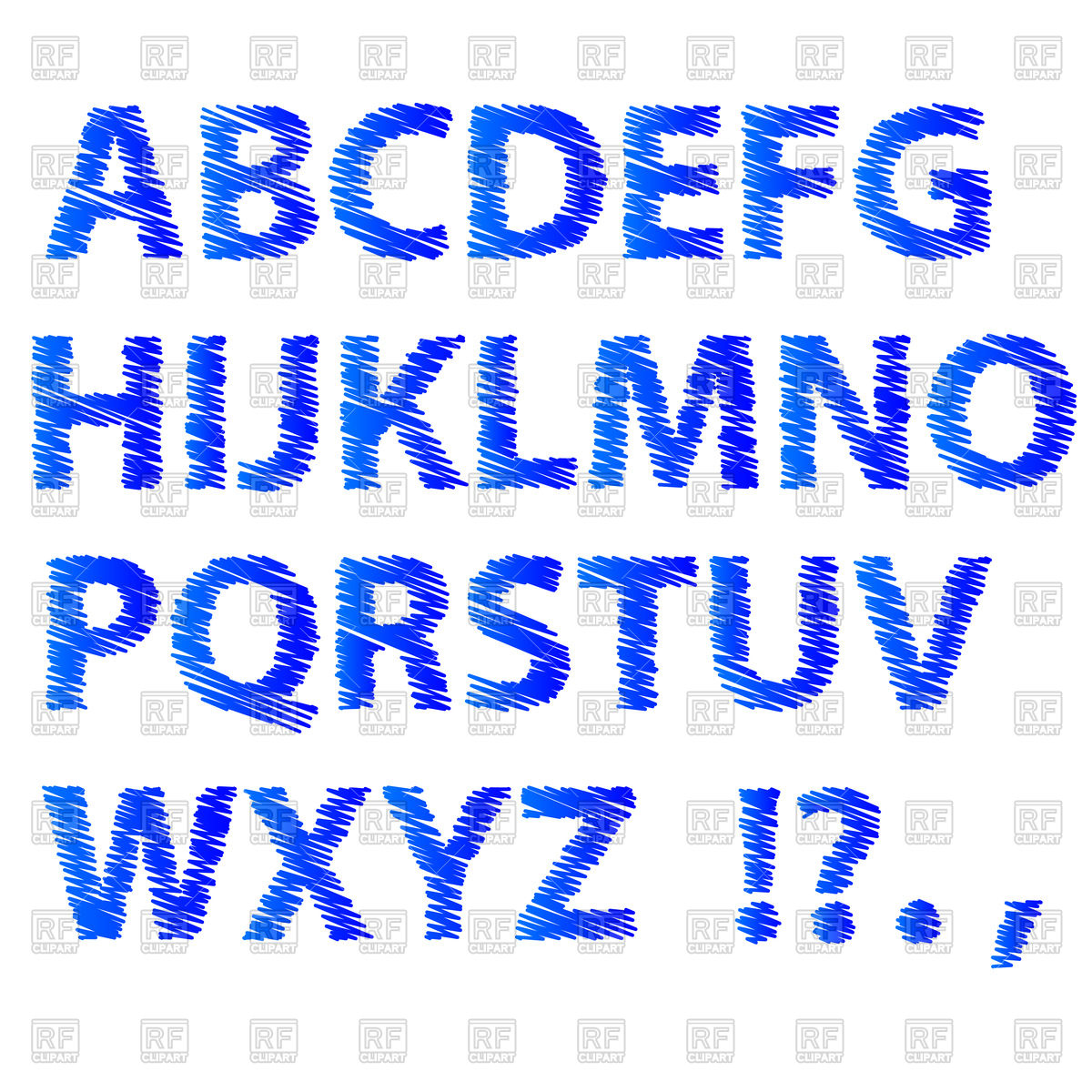 1200x1200 Sketch Of Alphabet And Signs Vector Image Vector Artwork Of - Alphabet Sketch