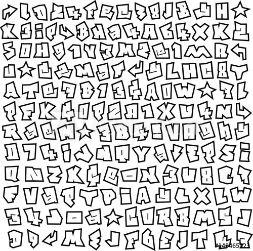 500x496 Graffiti Font And Number Alphabet Sketch Page - Alphabet Sketch