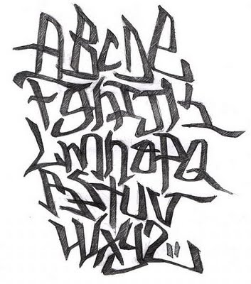 353x400 Grafity Font How To Draw Sketch Alphabet In Graffiti Letters - Alphabet Sketch