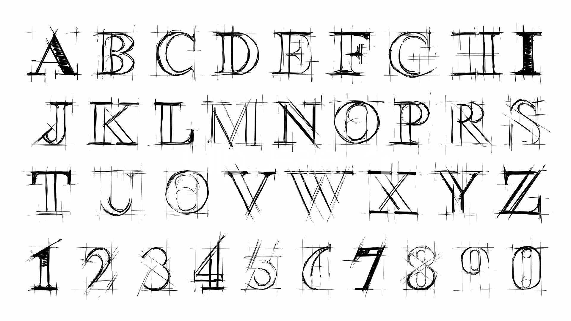 1920x1080 Sketch Design Alphabet Royalty Free Video And Stock Footage - Alphabet Sketch