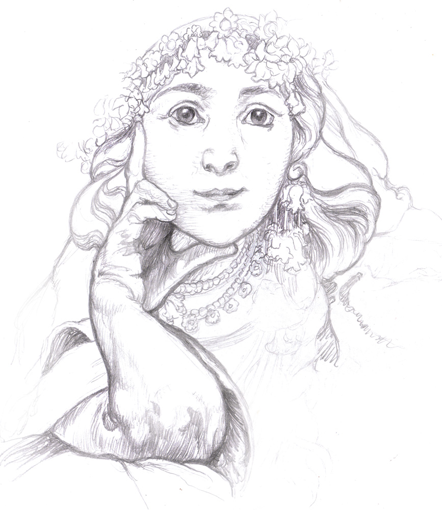 867x1000 Magellin . Blog Alphonse Mucha Study - Alphonse Mucha Sketches