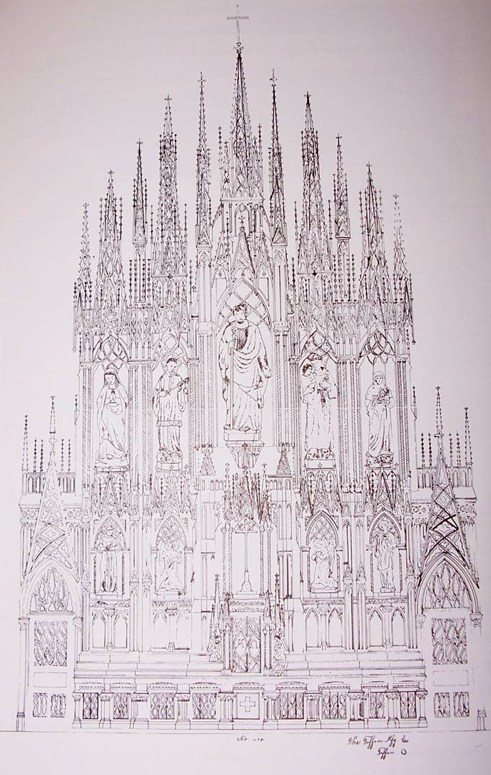 688x1087 Catholic Architecture And History Of Toledo, Ohio Tiffin - Altar Sketch
