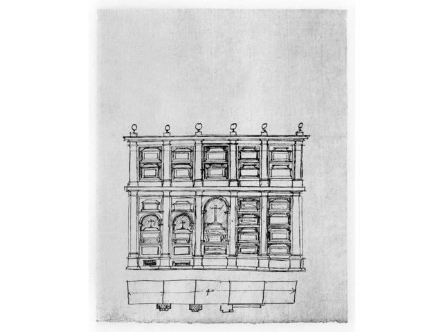 640x480 El Escorial Altar C1570 Nrough Sketch Of The Altar Of Reliquaries - Altar Sketch