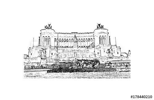 500x327 Hand Drawn Sketch Of Altar Of The Fatherland (Altare Della Patrian - Altar Sketch
