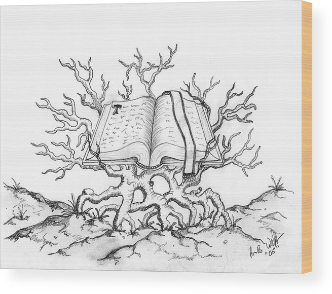 655x580 Natural Altar Pencil Drawing Wood Print By Robbin Webb - Altar Sketch