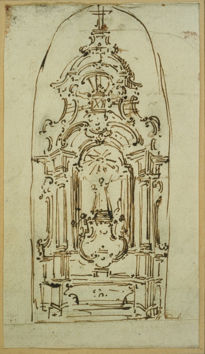 714x1233 Preliminary Sketch Of An Altar Of Our Lady Van Herck Collection - Altar Sketch