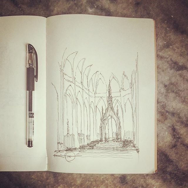 640x640 Quick Sketch Of The Altar While The Organist Provides - Altar Sketch