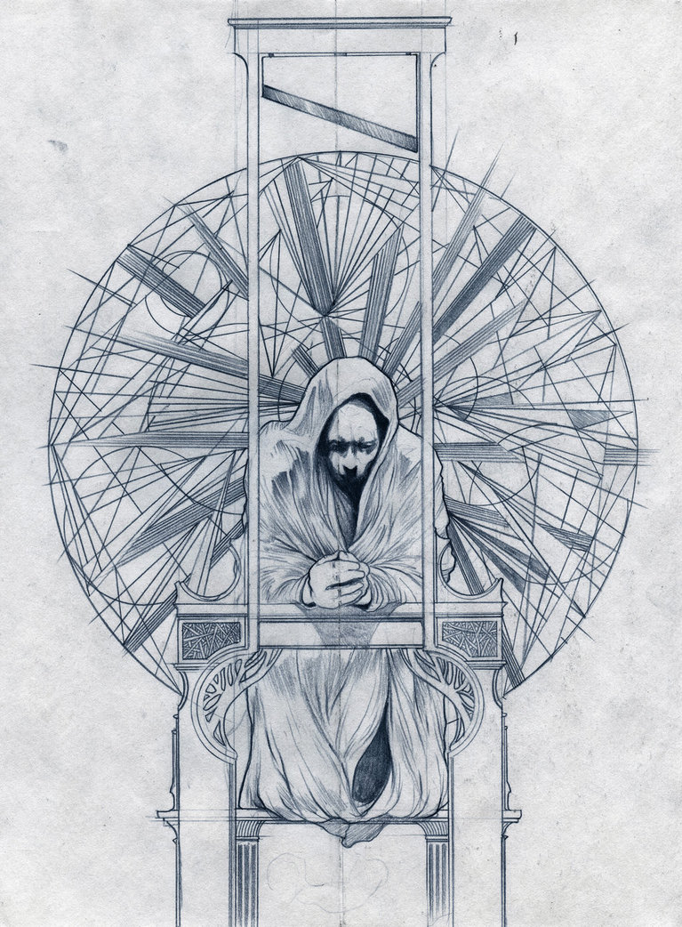 767x1042 Unit 731 Guillotine Altar Sketch By Burzum - Altar Sketch