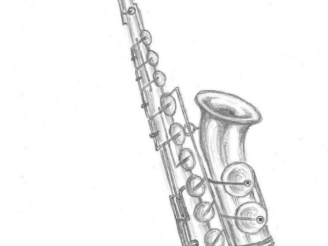 640x480 Drawn Instrument - Alto Saxophone Sketch