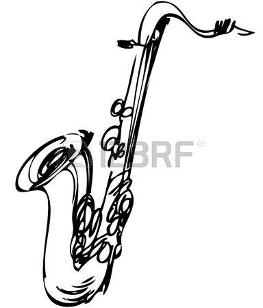 384x450 Images For Gt Saxophone Drawing Cooler Painting - Alto Saxophone Sketch