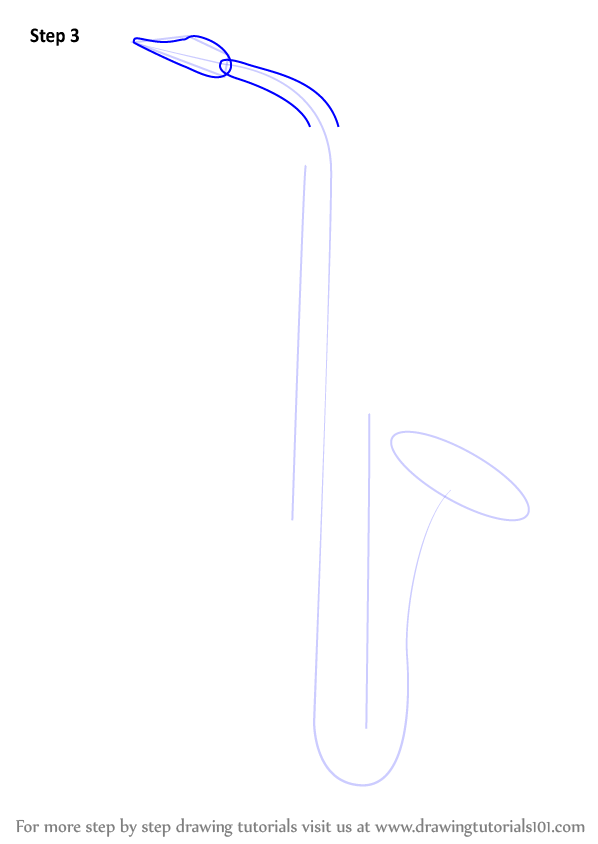 598x844 Learn How To Draw A Saxophone (Musical Instruments) Step By Step - Alto Saxophone Sketch