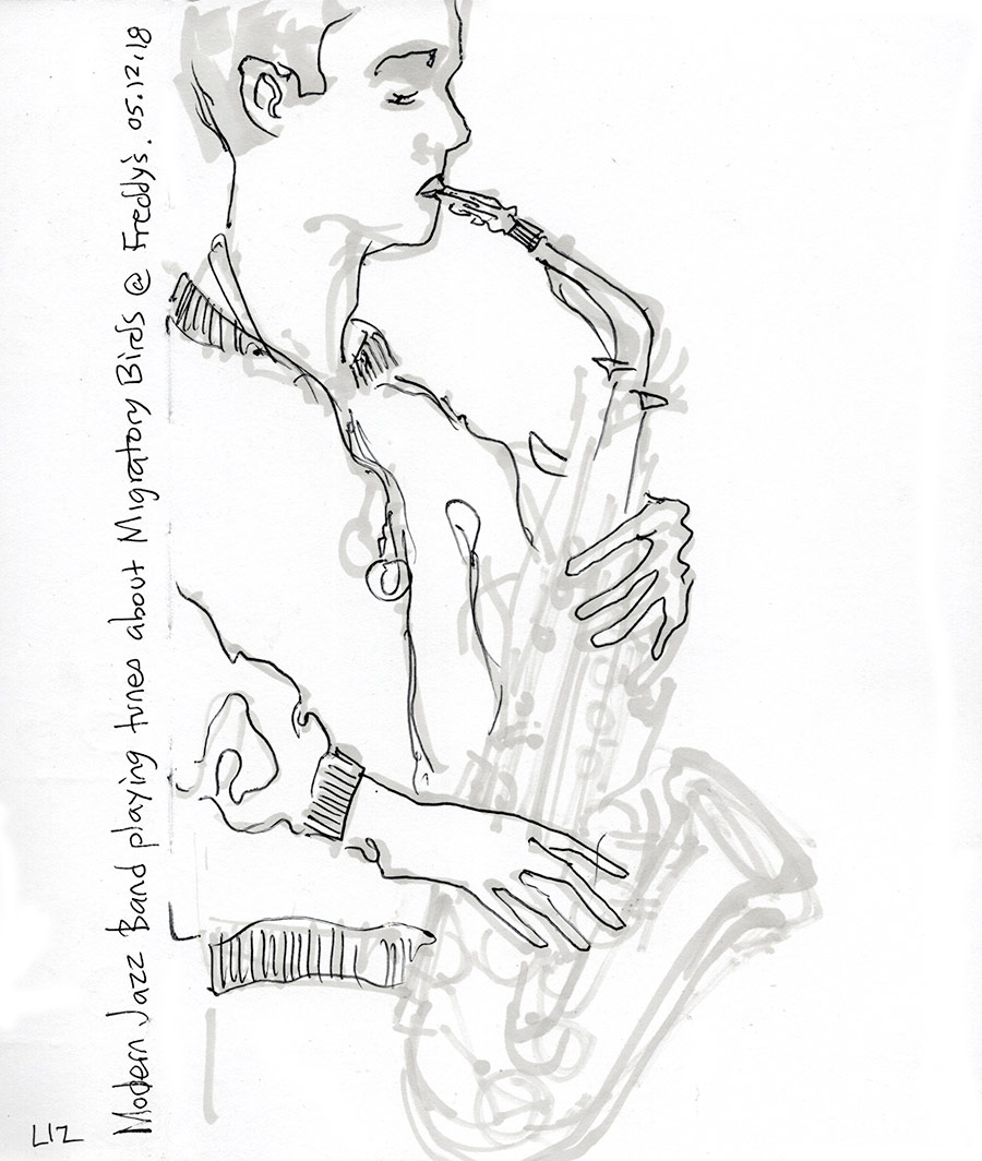 Alto Saxophone Sketch at PaintingValley.com | Explore collection of ...