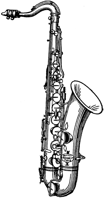 338x640 Saxophone Drawings - Alto Saxophone Sketch