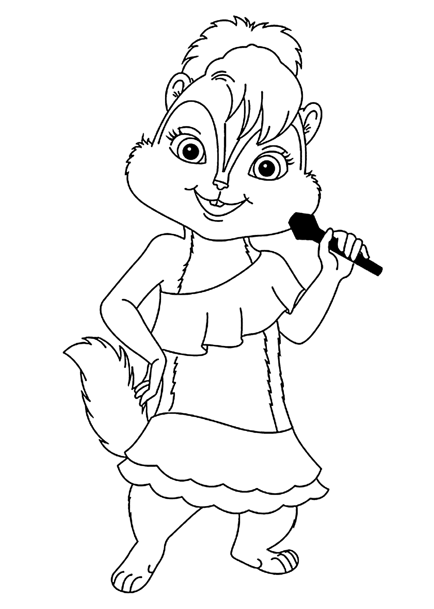 1483x2079 Alvin And The Chipmunks Brittany Coloring Pages For Kids - Alvin And The Chipmunks Sketch