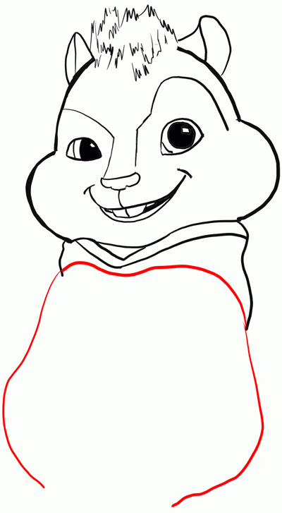 400x727 Draw A Chipmunk Alvin Drawing Lessons For Kids - Alvin And The Chipmunks Sketch