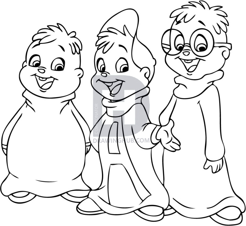 784x720 How To Draw Alvin And The Chipmunks, Step By Step, Drawing Guide - Alvin And The Chipmunks Sketch