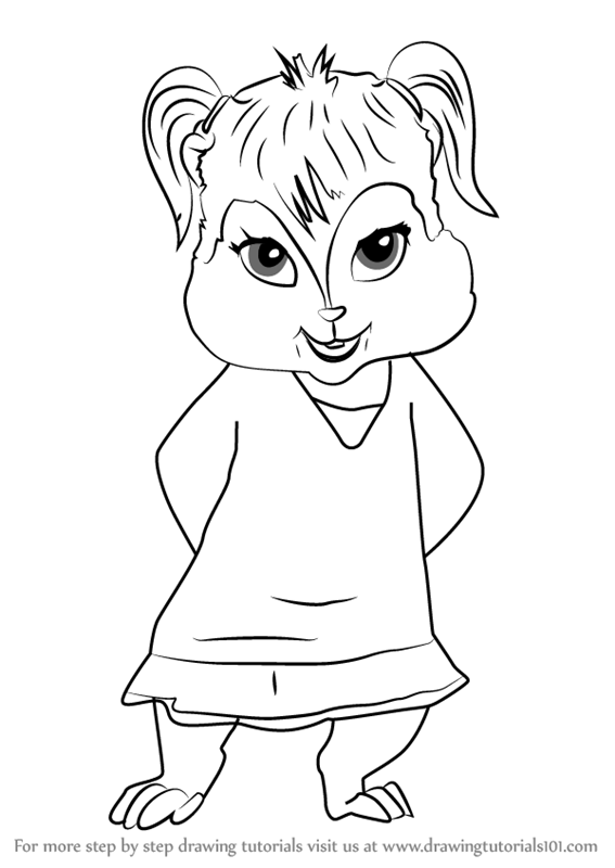 567x800 Learn How To Draw Eleanor From Alvin And The Chipmunks (Alvin And - Alvin And The Chipmunks Sketch