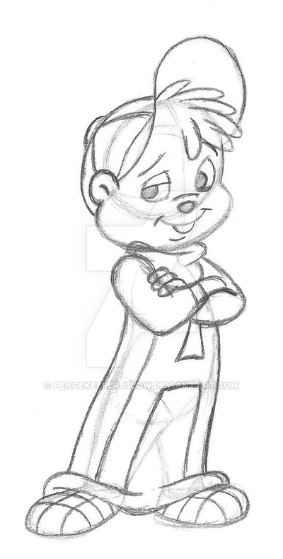 400x791 Cool Alvin (Sketch) By Peacekeeperj3low - Alvin Sketch