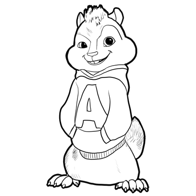 400x400 How To Draw Alvin From Alvin And The Chipmunks, The Squekquel - Alvin Sketch