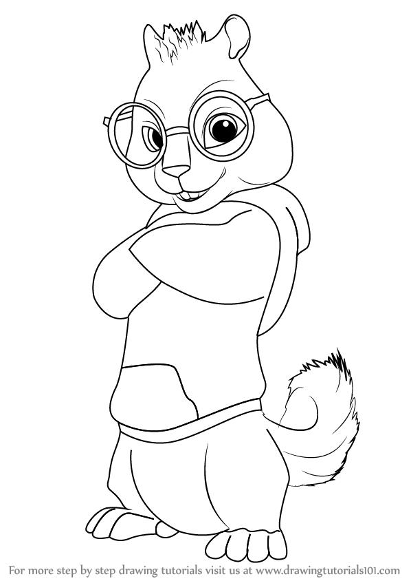598x844 Learn How To Draw Simon From Alvin And The Chipmunks (Alvin And - Alvin Sketch