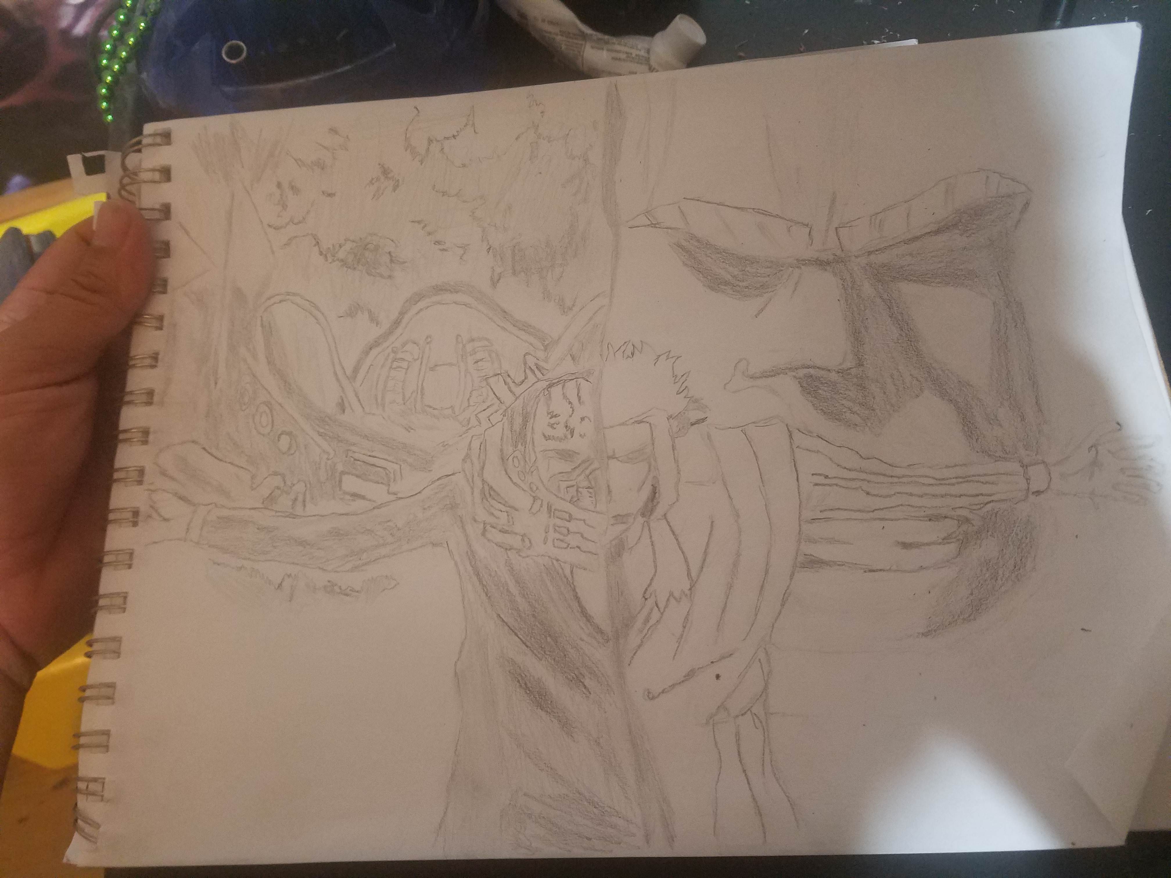 4032x3024 Amateur Sketch Of All For One And All Might I Did Quickly Today - Amateur Sketch