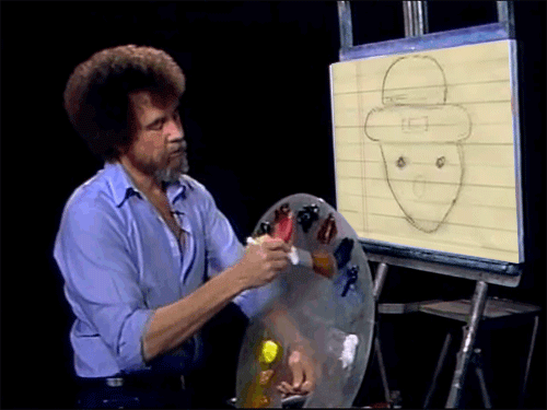 500x375 Bob Ross Making An Amateur Sketch Gifs - Amateur Sketch