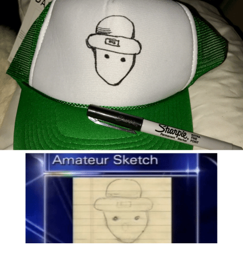 500x522 Permanent Fine Marker Point Amateur Sketch Funny Meme On - Amateur Sketch