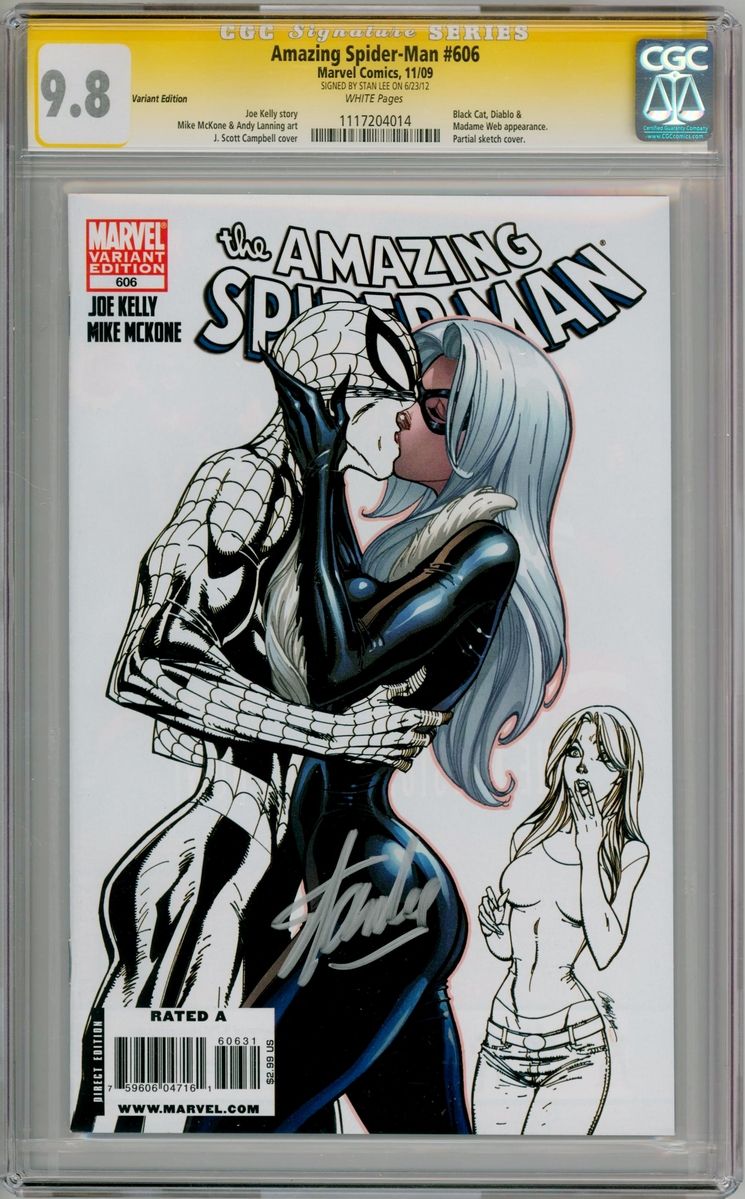 745x1199 Amazing Spider Man 606 Cgc 9.8 Campbell Sketch Variant Signature - Amazing Spider Man Sketch