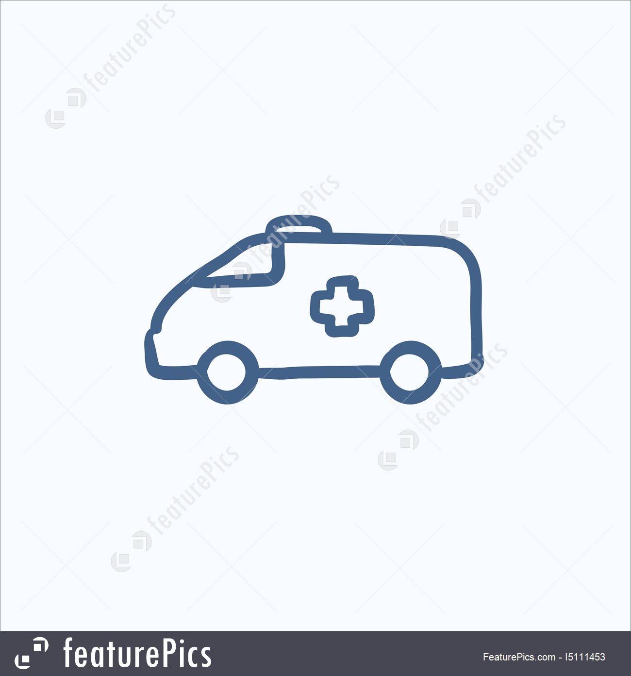 1300x1392 Illustration Of Ambulance Car Sketch Icon. - Ambulance Sketch