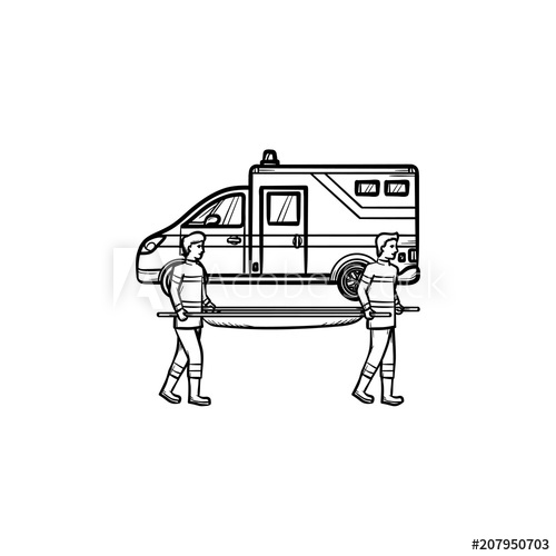 500x500 Urgent Care Hand Drawn Outline Doodle Icon. Ambulance Car And - Ambulance Sketch