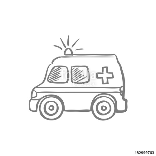 500x500 Ambulance Doodle Drawing Stock Image And Royalty Free Vector - Ambulance Sketch
