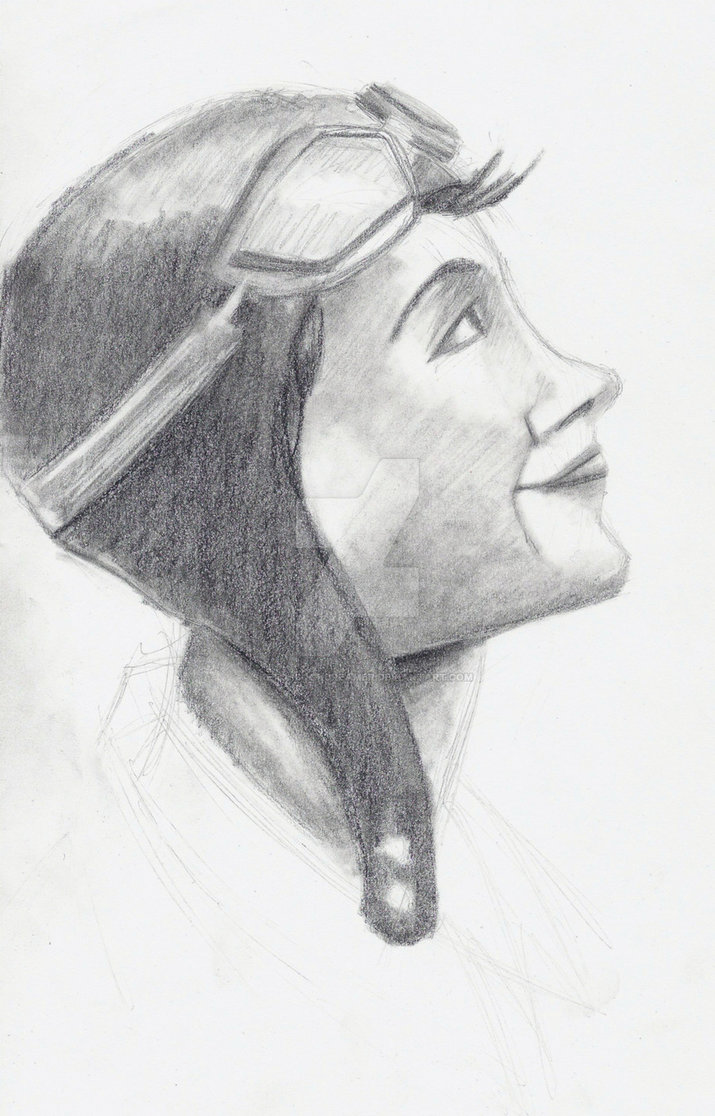 Amelia Earhart Sketch at Explore collection of