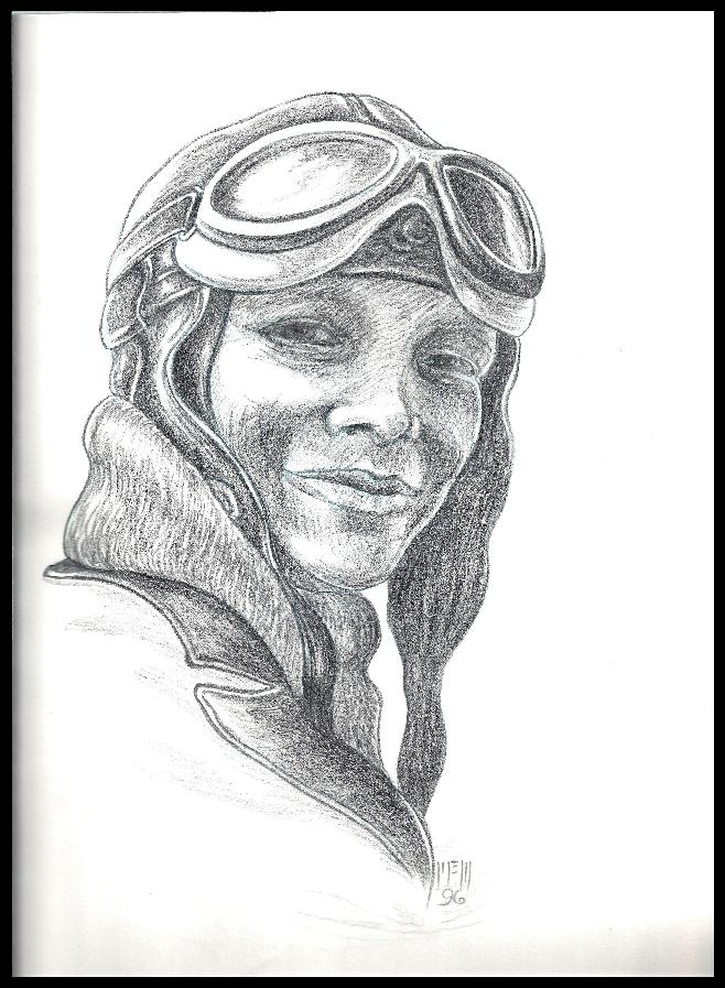 Amelia Earhart Sketch at Explore collection of