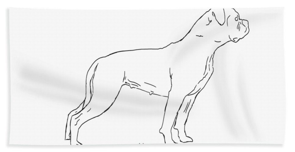 967x500 American Bulldog Sketch Beach Sheet For Sale By Pablo Romero - American Bulldog Sketch