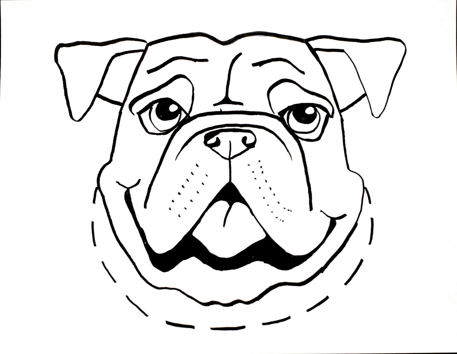 1600x1239 Bulldog Clipart Bull Dog Cute Borders, Vectors, Animated, Black - American Bulldog Sketch