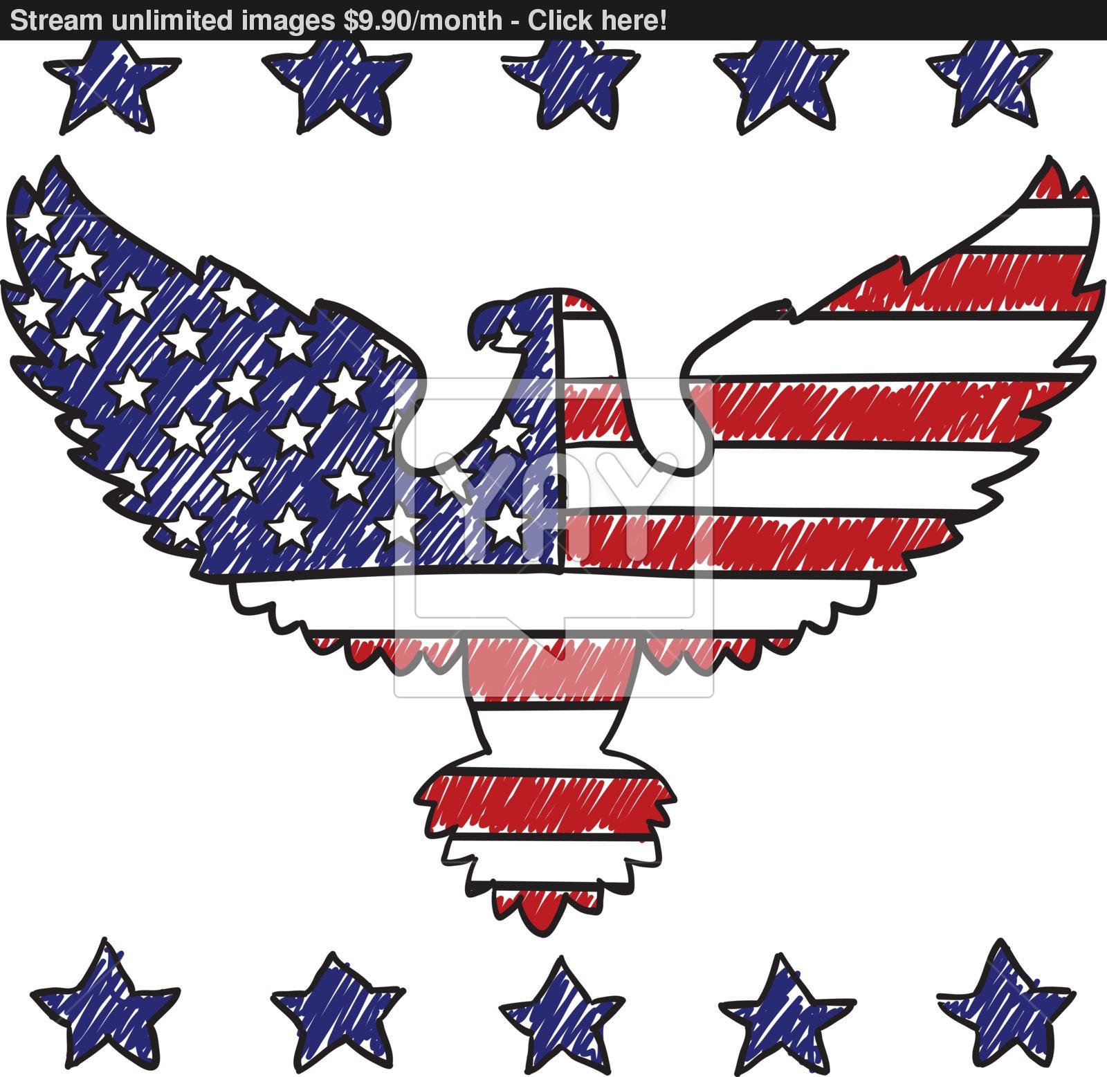 1600x1557 Patriotic American Eagle Sketch Vector - American Eagle Sketch