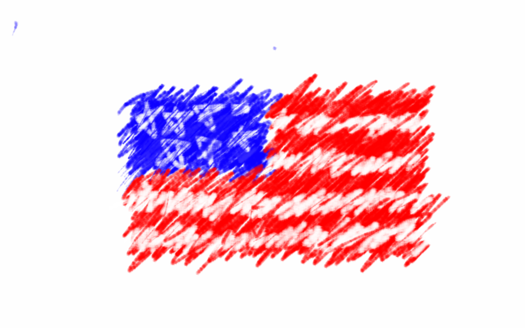 1024x640 American Flag Sketch By Moonlitehunteress - American Flag Sketch