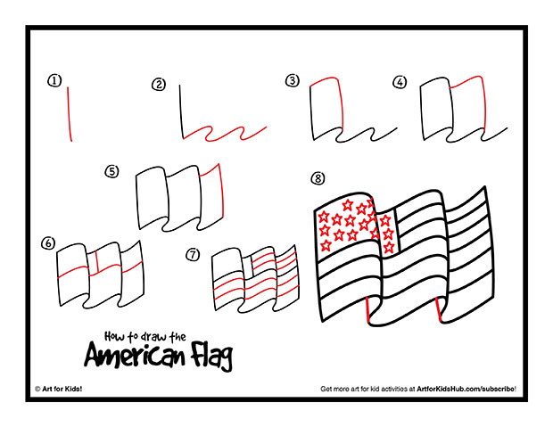 620x479 Drawn Flag Sketch - American Flag Sketch